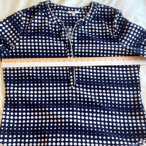 Blue and white log sleeve blouse - Picture 5 of 7
